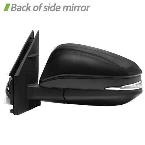 LEAVAN Left Driver Side Mirror Fits 2013-2015 Toyota RAV4, with Power Heated Turn Signal and Manual Folding Without Blind Spot Match Black Replace 87940-42B50 (7Pins) (Left/Driver Side) - Image 3
