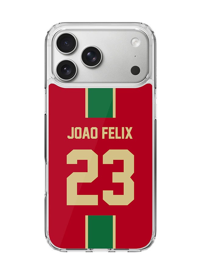 Stylizedd Classic Clear MagSafe Case for iPhone 17 Pro Max , Hybrid Soft Case Flexible Edges Anti Drop TPU PC Gel Thin Transparent Cover [ Designed for iPhone 17 Pro Max ] - Football Team - Portugal, Player Name - Joao Felix