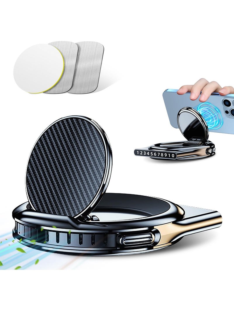 Excefore Multifunction Magnetic Phone Car Mount, with Car Air Fresheners Diffuser, Number Parking Phone Holder Dashboard Phone Holder, Suit For All Phone Model - Image 1