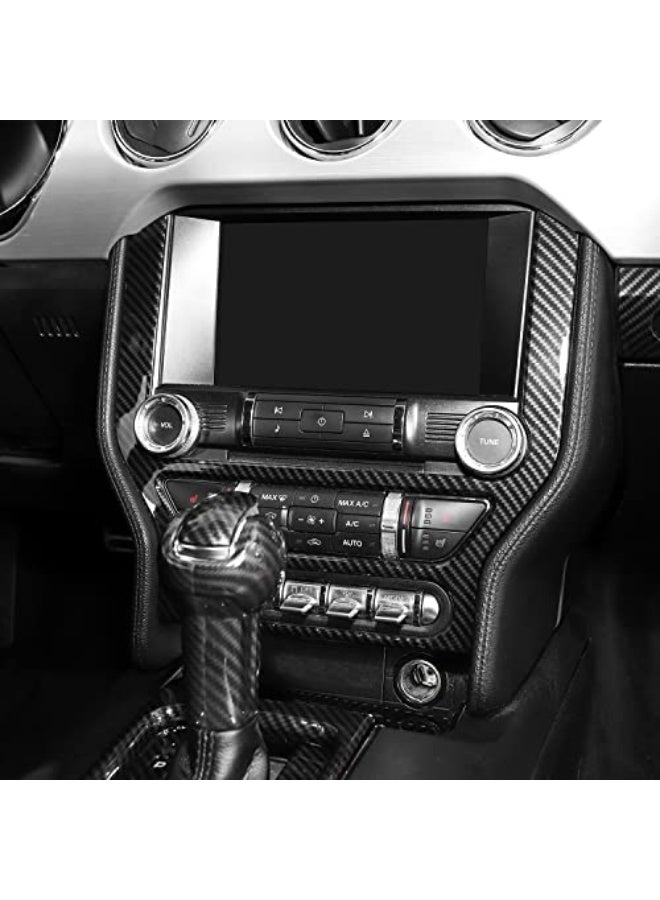 Carbon Fiber Center Console Panel Trim for Ford Mustang GT 2015-2023, AC Control Cover - Image 5