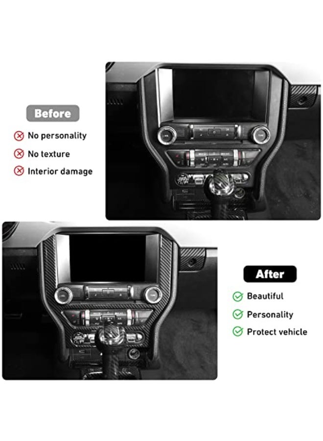 Carbon Fiber Center Console Panel Trim for Ford Mustang GT 2015-2023, AC Control Cover - Image 3