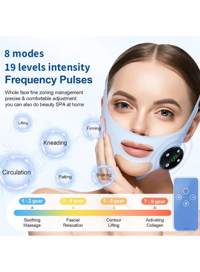 شريط تنحيف الوجه وجهاز رفع الوجه بشكل V – يشد ويحسن ملامح الوجه، يعالج خطوط الابتسامة والذقن المزدوجة، قناع نوم لنحت الوجه - Image 5