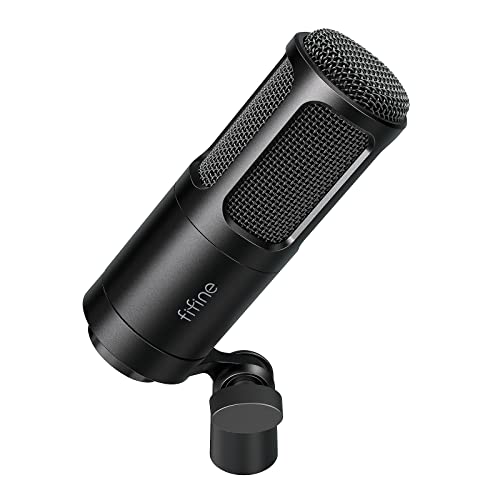 FIFINE ميكروفون ديناميكي FIFINE XLR، ميكروفون صوتي للبودكاست مع نمط قلب، ميكروفون معدني للاستوديو لتسجيل الصوت، أسود-K669D - Image 1