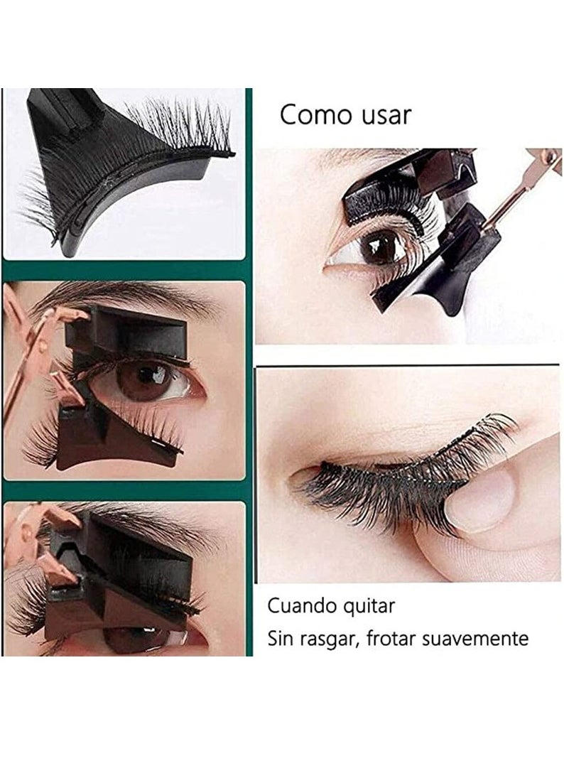 Eyelashes  Curler natural Set  Black, lightweight magnetic eyelashes with a natural appearance, 4 pairs of reusable false eyelashes set, no glue required, reusable, easy to use 4 pairs