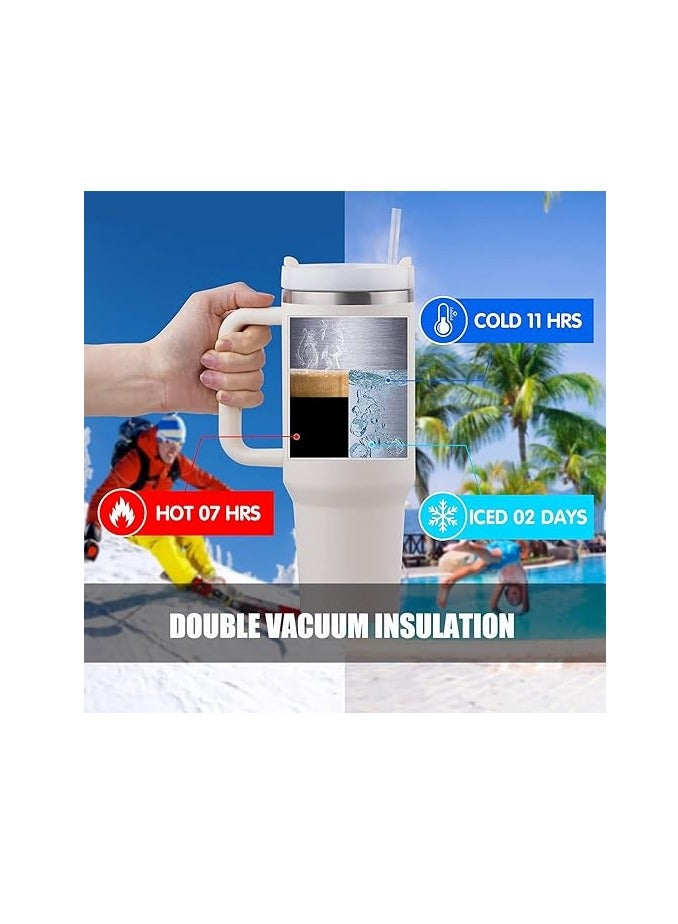 Spaceshoop Insulated Stainless Steel Water Bottle with Straw and Handle | Iced Coffee Travel Mug | Leak Proof Vacuum Quencher for Hot Iced Coffee | Gift for Anyone - Image 4