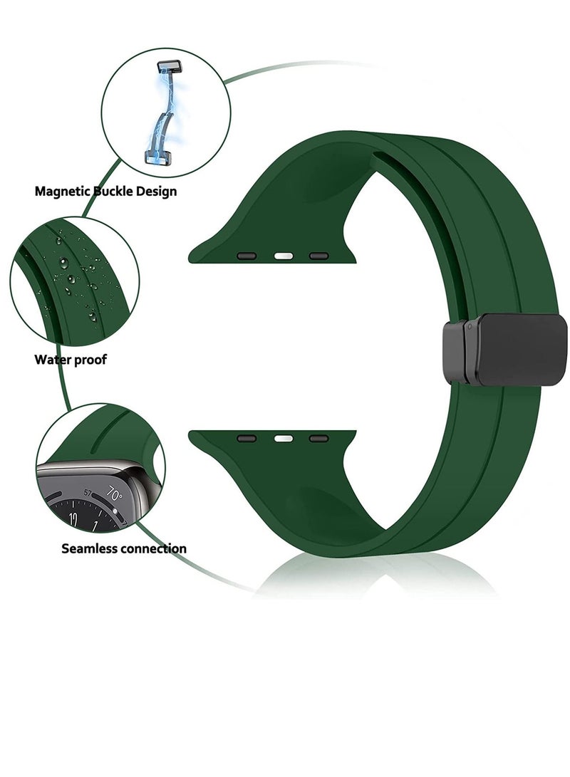 GENNEXT Simple Stylish Folding Magnetic Silicone Strap Band Shockproof Wear Resisting For 42MM 44M 45MM 49MM Series Ultra - Image 2