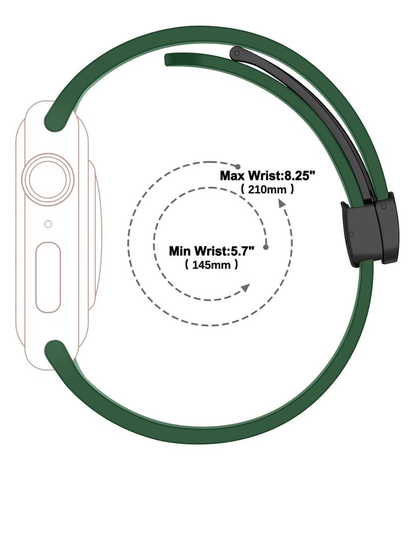 GENNEXT Simple Stylish Folding Magnetic Silicone Strap Band Shockproof Wear Resisting For 42MM 44M 45MM 49MM Series Ultra - Image 3