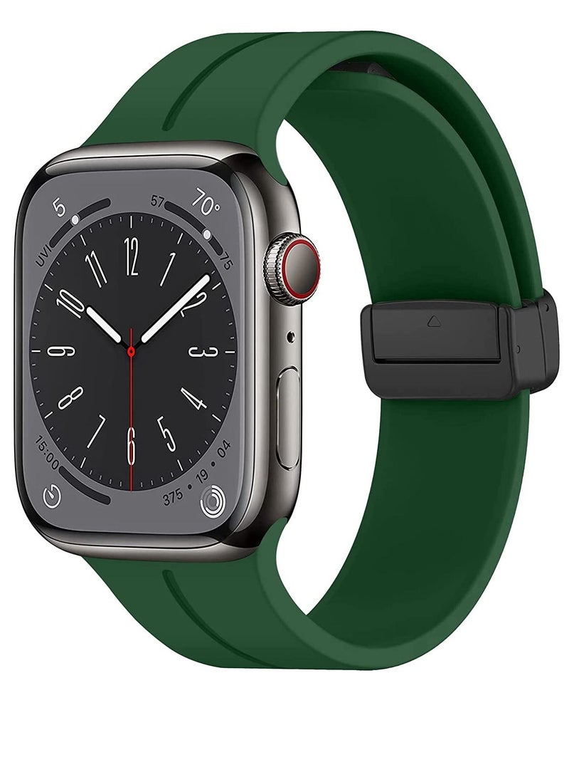 GENNEXT Simple Stylish Folding Magnetic Silicone Strap Band Shockproof Wear Resisting For 42MM 44M 45MM 49MM Series Ultra - Image 1