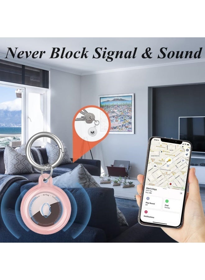 4 Pack AirTag Holder Case with Keychain Silicone Shockproof for Apple AirTag Item Tag Finders AirTag TrackerTags Accessories Anti Lost Protective Case for Pets Package Luggage Waterproof - Image 5