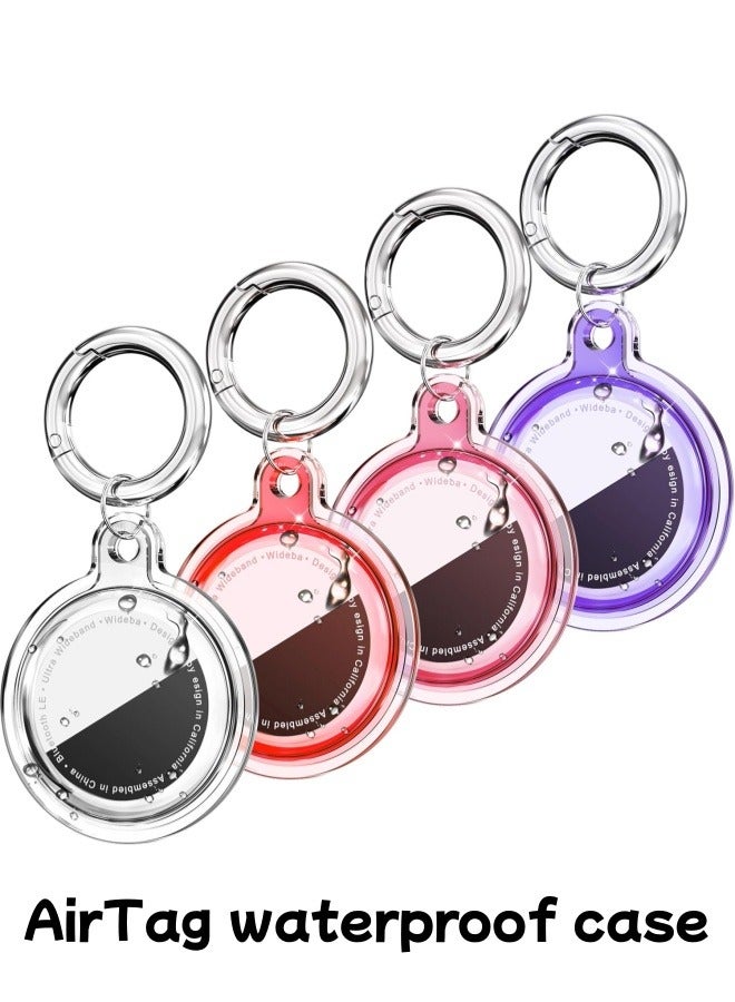 4 Pack AirTag Holder Case with Keychain Silicone Shockproof for Apple AirTag Item Tag Finders AirTag TrackerTags Accessories Anti Lost Protective Case for Pets Package Luggage Waterproof - Image 1