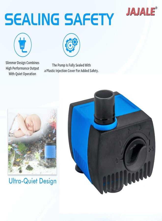 JAJALE 80 GPH Submersible Water Pump - Adjustable Quite Aquariums, Fountains, Hydroponics, and Pond Pump, 2.25 ft Lift, 4.5W - Image 5