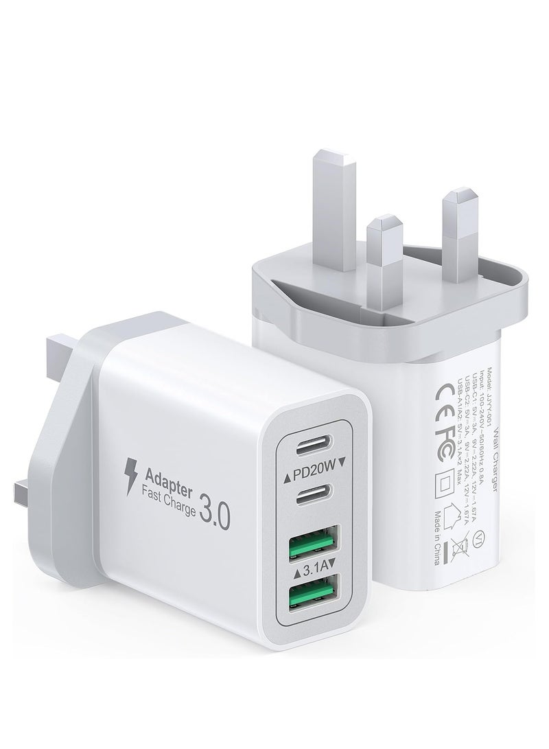 ميكسد 2 حزمة الناقل التسلسلي العام جيم شاحن سريع التوصيل ، مع اثنين من الناقل التسلسلي العام الناقل التسلسلي العام شاحن ، شاحن اي فون 15 برو ماكس / 14 / 13 / 12 / 11 / SE 40W ، سامسونج غالاكسي S23 الترا / S - Image 1