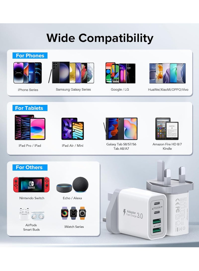 ميكسد 2 حزمة الناقل التسلسلي العام جيم شاحن سريع التوصيل ، مع اثنين من الناقل التسلسلي العام الناقل التسلسلي العام شاحن ، شاحن اي فون 15 برو ماكس / 14 / 13 / 12 / 11 / SE 40W ، سامسونج غالاكسي S23 الترا / S - Image 3