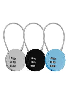 3 Pack Combination Lock 3 Digit Outdoor Safety Waterproof Padlock for School Gym Locker, Sports Locker, Fence, Toolbox, Gate, Case, Hasp Storage, Easy to Set Own Combo (Black, Silver, Bluer)