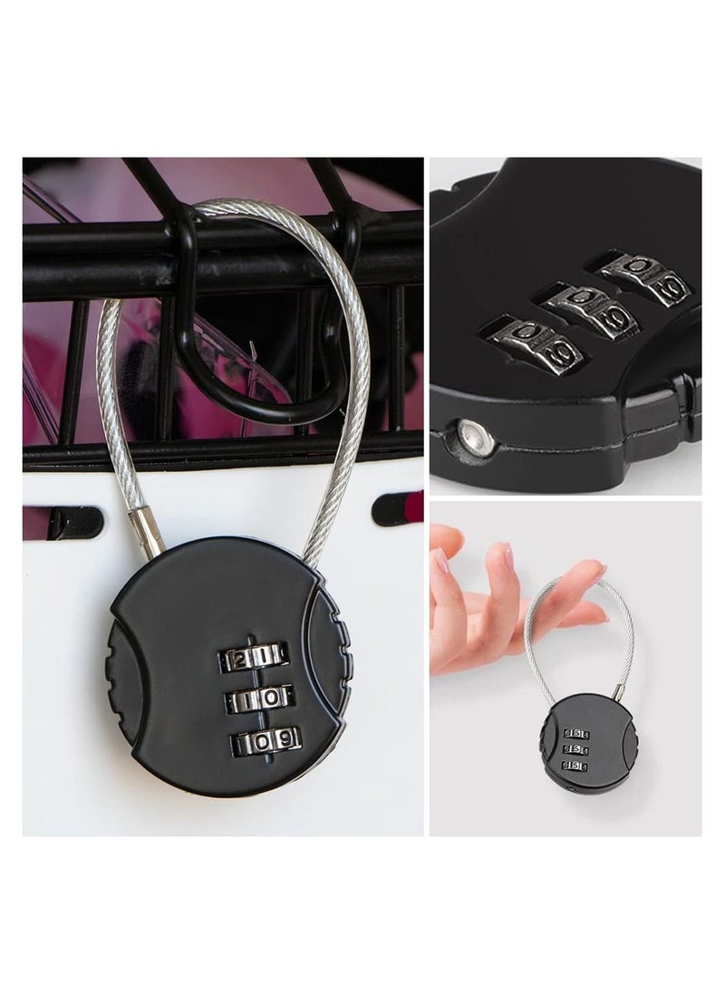 KASTWAVE - 3 Pack Combination Lock 3 Digit Outdoor Safety Waterproof Padlock for School Gym Locker, Sports Locker, Fence, Toolbox, Gate, Case, Hasp Storage, Easy to Set Own Combo (Black, Silver, Bluer) - Image 1
