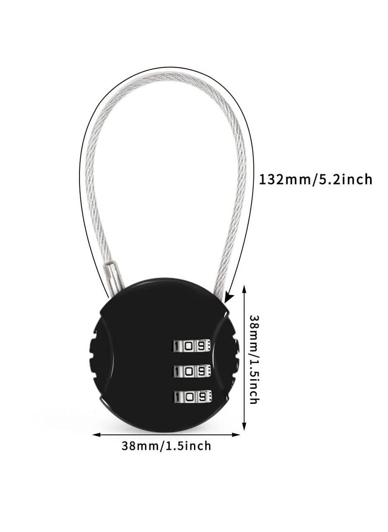 KASTWAVE - 3 Pack Combination Lock 3 Digit Outdoor Safety Waterproof Padlock for School Gym Locker, Sports Locker, Fence, Toolbox, Gate, Case, Hasp Storage, Easy to Set Own Combo (Black, Silver, Bluer) - Image 1