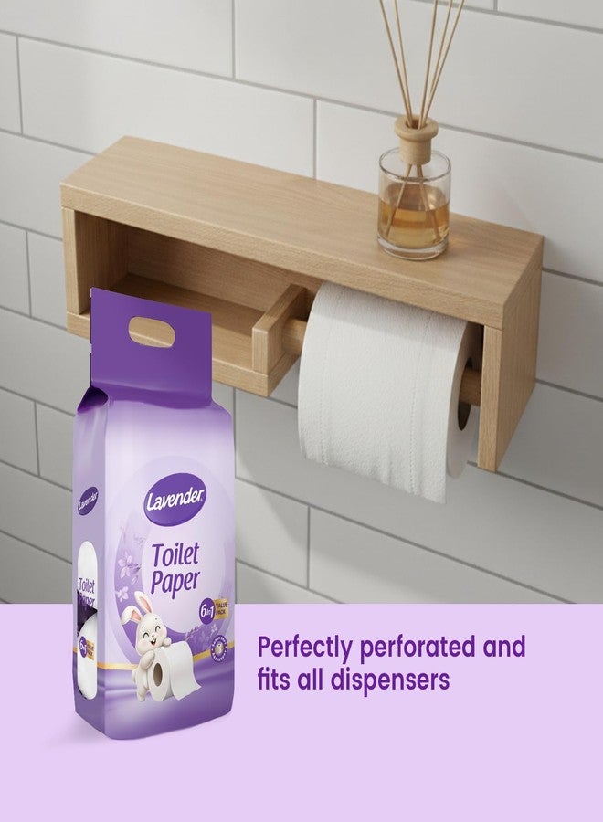 LAVENDER Toilet Paper 6 Rolls X 160 Pulls Pack | Ultra Soft Strong Virgin Fibre Tissue | High Absorbency Hygienic Bathroom Rolls | Daily Personal Care for Home Office Guest Washroom Use - Image 2