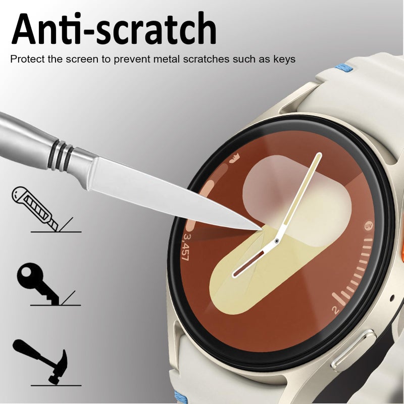 SPGUARD 4 Pack Galaxy Watch 7 40mm Screen Protector & Galaxy Watch 6 40mm/ Watch 5/4 40mm Screen Protector,Tempered Glass Protectors Compatible with Samsung Watch 7/6/5/4 40mm (NOT for Others Model) - Image 3