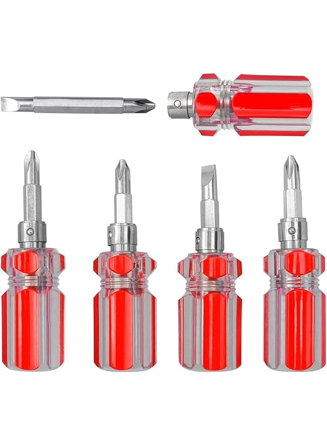 promass 5 Pcs Mini Short Screwdriver Bits Stubby Phillips & Slotted Screwdriver Bits Magnetic Tip Screwdriver Set Compact Hand Tool for Reparing