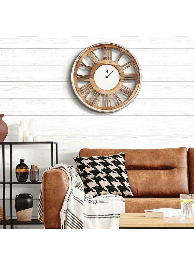 RoomMates Rmk11808Wp Shiplap Peel And Stick Wallpaper White And Grey Roll  - Image 2