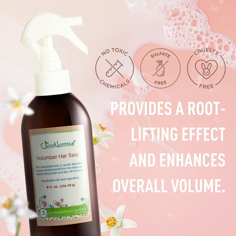 Just Nutritive Volumizer Hair Tonic | Instant Volume and Lift | Lightweight Tonic For Men and Woman | Natural Hair Root Lifter for All Hair Types | Just Nutritive | 8 Fl Oz - Image 4