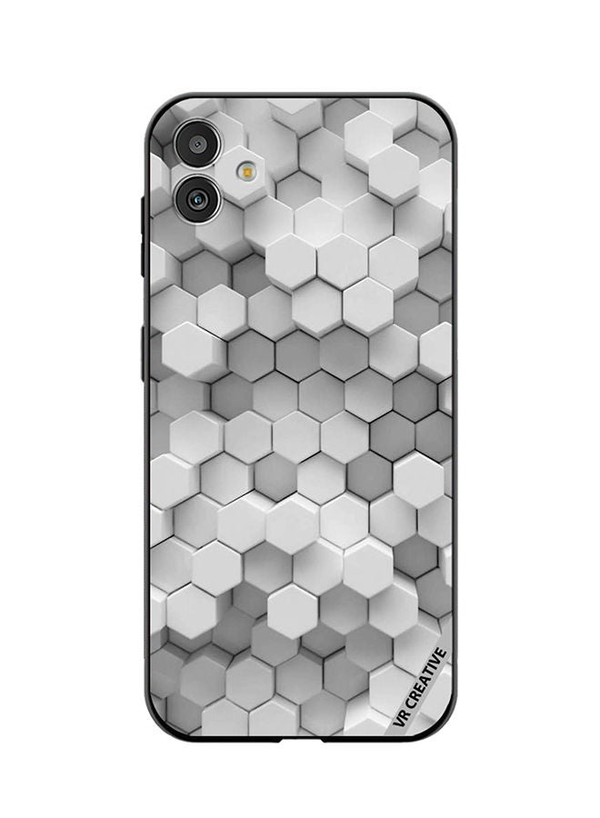VR CREATIVE Protective Case Cover For Samsung Galaxy M13 5G 3D Gray White Honeycombs Brick Wall Stairway Decoration Design Multicolour - Image 1