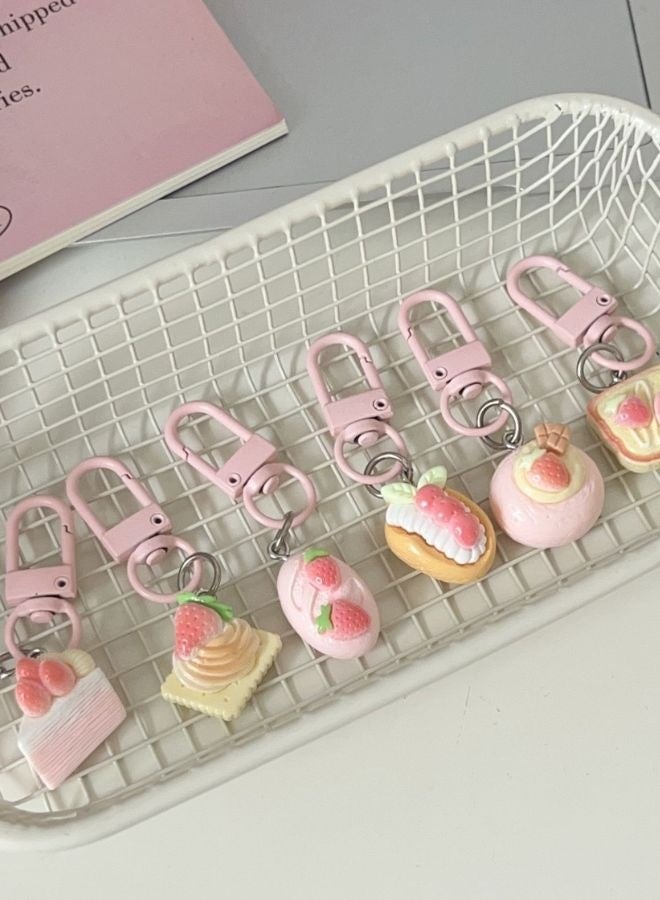 Moonley 24 Pack Cute pink strawberry cake Toys, Party Favors for Kids, Party Favors for girls, Mini cute Keychain, Classroom Small Prizes School End of Year Student Gifts Birthday Goodie Bag Stuffers,gift for girls - Image 5