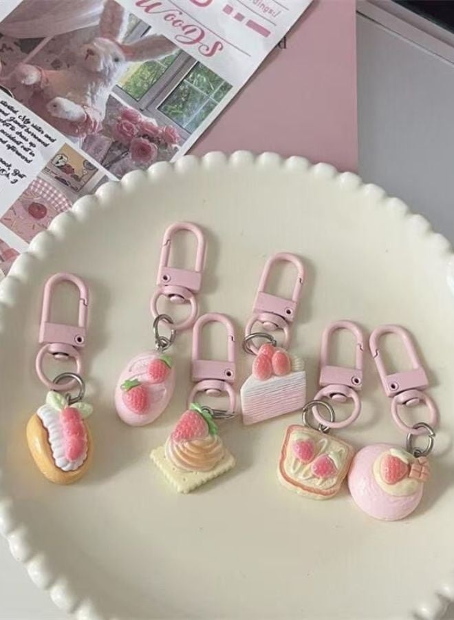 Moonley 24 Pack Cute pink strawberry cake Toys, Party Favors for Kids, Party Favors for girls, Mini cute Keychain, Classroom Small Prizes School End of Year Student Gifts Birthday Goodie Bag Stuffers,gift for girls - Image 2