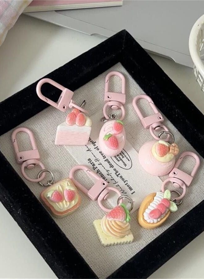 Moonley 24 Pack Cute pink strawberry cake Toys, Party Favors for Kids, Party Favors for girls, Mini cute Keychain, Classroom Small Prizes School End of Year Student Gifts Birthday Goodie Bag Stuffers,gift for girls - Image 3