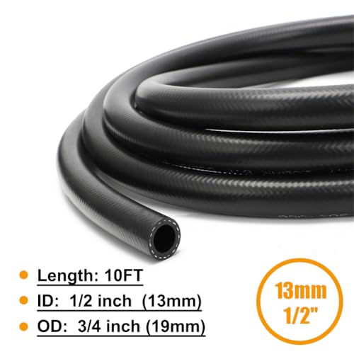 CHOIMOON 1/2 Fuel Line 300PSI R9 High Pressure Hose 13mm NBR Transmission Cooler Hose For Cooling, Steam Emission,Fuel System 10FT - Image 2