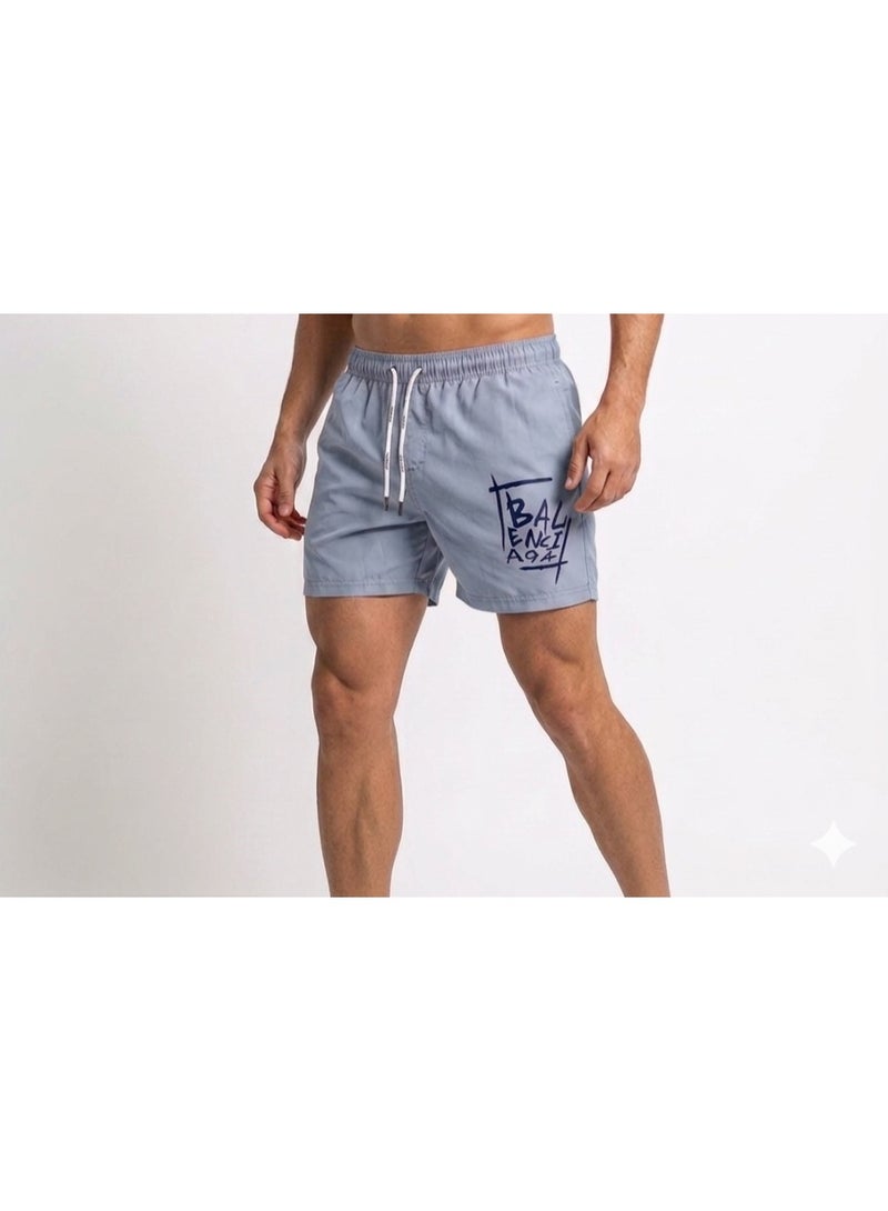Swim shorts, waterproof, with Stylish Letters Light Grey - Image 2