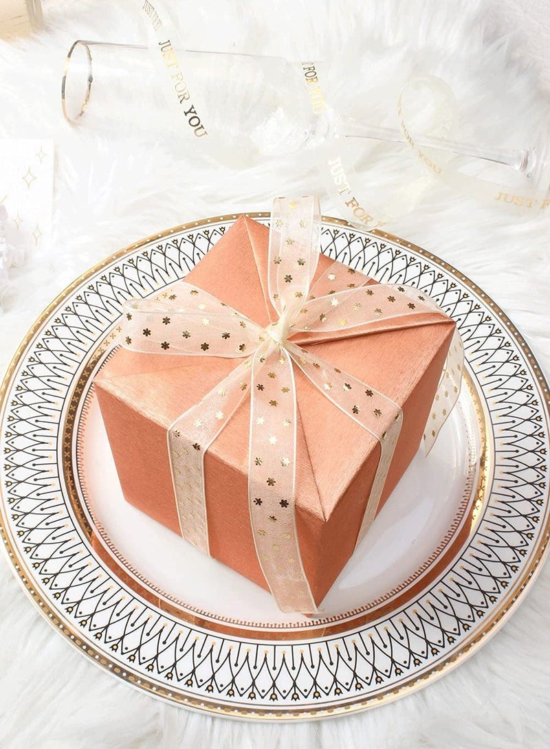 شريط رibbon شفاف على شكل قلب ذهبي 16 مم للتغليف بلون موحد لتغليف الهدايا، شريط DIY لكعكة، شريط ثلجي، زهور زفاف، زينة قوس مناسبة لعيد الميلاد، زفاف، حفلة عطلة، تغليف الهدايا 9 م - Image 3