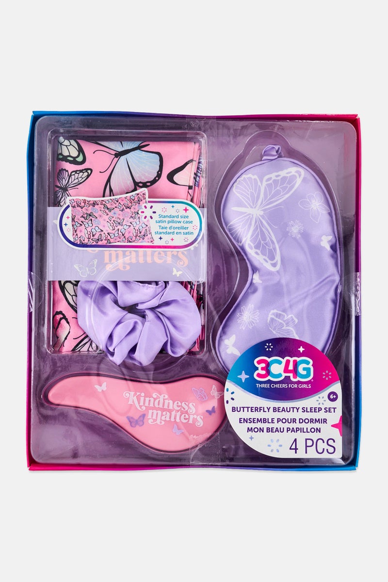 3C4G 4 Pieces Butterfly Beauty Sleep Set, Multicolor - Image 1