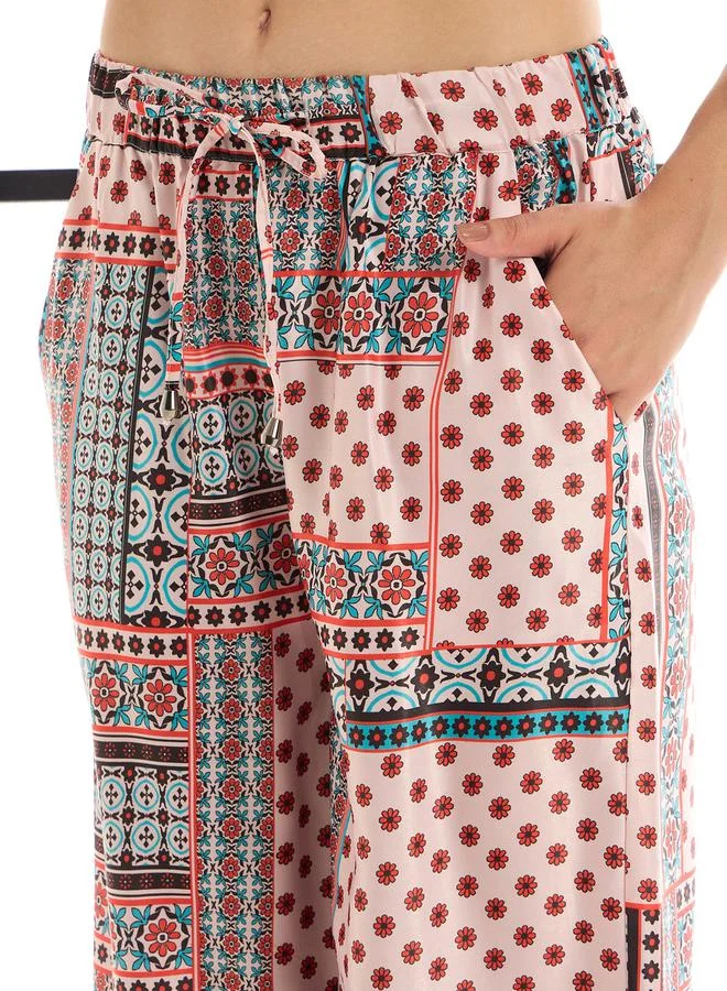 ساسافراس Geometric Print Shirt & Straight Leg Pants Co-Ords by Styli