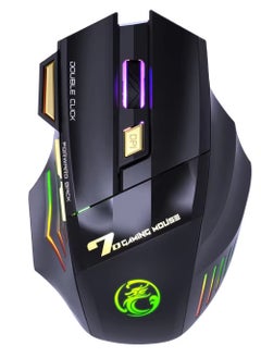 آي مايس ماوس ألعاب مريح GW-X7 مزود بـ 7 أزرار قابلة لإعادة الشحن RGB ماوس ألعاب لاسلكي قابل للتعديل DPI فأرة مكتب ألعاب مريحة لأجهزة الكمبيوتر المحمول وسطح المكتب Windows Mac  - Image 1