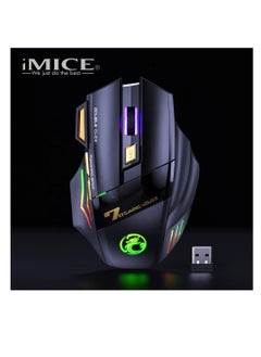 آي مايس ماوس ألعاب مريح GW-X7 مزود بـ 7 أزرار قابلة لإعادة الشحن RGB ماوس ألعاب لاسلكي قابل للتعديل DPI فأرة مكتب ألعاب مريحة لأجهزة الكمبيوتر المحمول وسطح المكتب Windows Mac  - Image 4