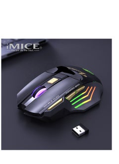 آي مايس ماوس ألعاب مريح GW-X7 مزود بـ 7 أزرار قابلة لإعادة الشحن RGB ماوس ألعاب لاسلكي قابل للتعديل DPI فأرة مكتب ألعاب مريحة لأجهزة الكمبيوتر المحمول وسطح المكتب Windows Mac  - Image 5