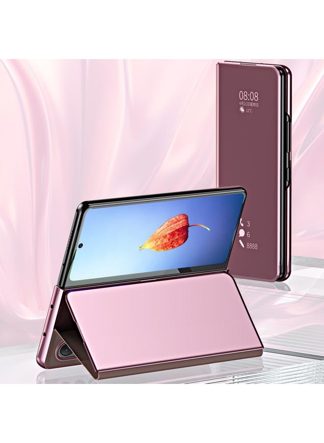 اس-توب جراب لهاتف Samsung Galaxy Z Fold4، جراب هاتف مزدوج الطلاء الكهربائي، مرآة قلابة، مقاوم للصدمات - Image 5