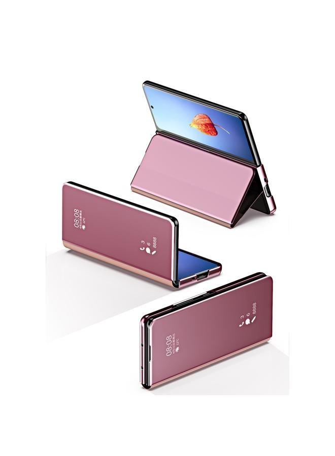 اس-توب جراب لهاتف Samsung Galaxy Z Fold4، جراب هاتف مزدوج الطلاء الكهربائي، مرآة قلابة، مقاوم للصدمات - Image 4