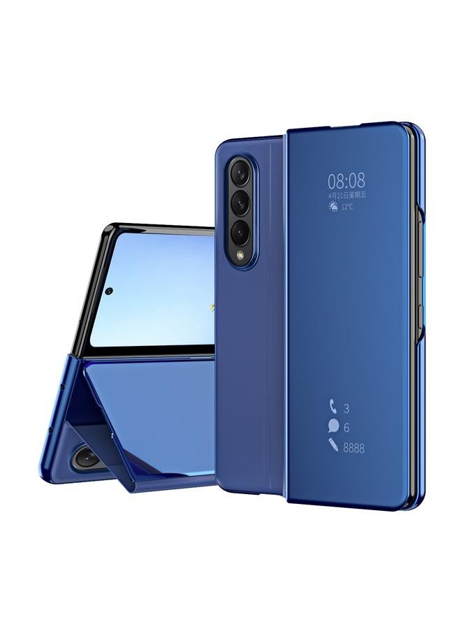 اس-توب جراب لهاتف Samsung Galaxy Z Fold4، جراب هاتف مزدوج الطلاء الكهربائي، مرآة قلابة، مقاوم للصدمات - Image 1