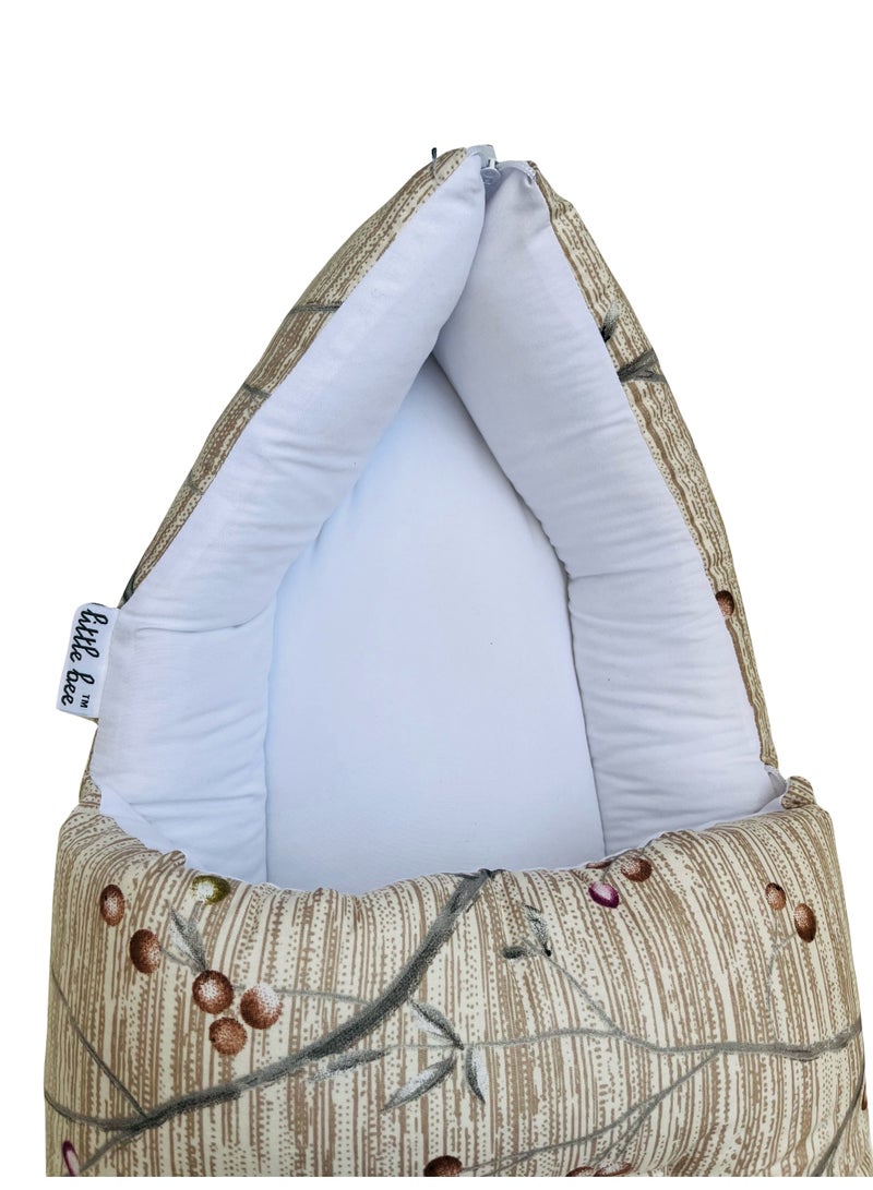 Little Bee 3 in 1 Babys Cotton Bed Cum Carry Bed Printed Baby Sleeping BagBaby BedInfant Portable for Unisex Easily Portable Light Weight to Carry for New Born 04 Months - Image 3