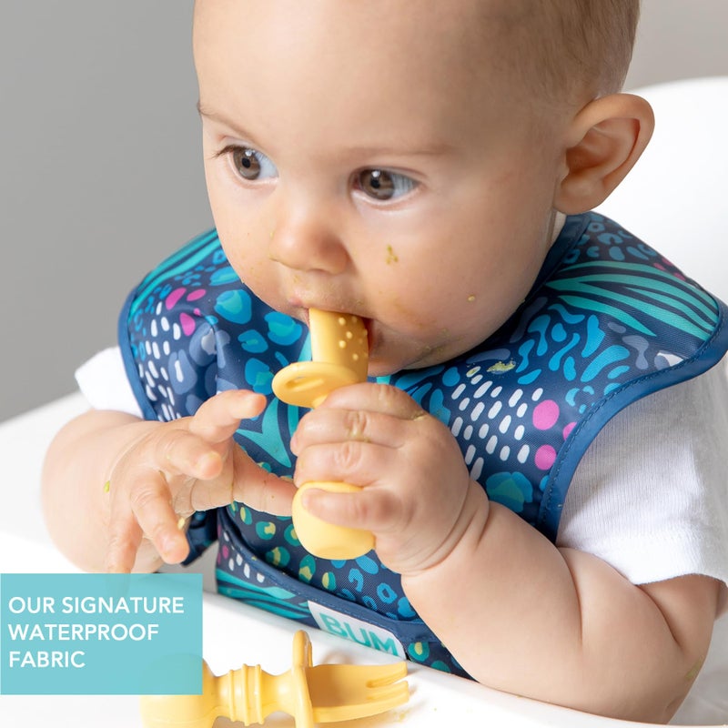 Bumkins Bibs, for Baby Girl or Boy, Infant 3-9 Months,Essential Must Have for Eating, Feeding, Baby Led Weaning, Mess Saving Waterproof Soft Fabric, Starter Bib 2-pk Jungle and Animal - Image 3