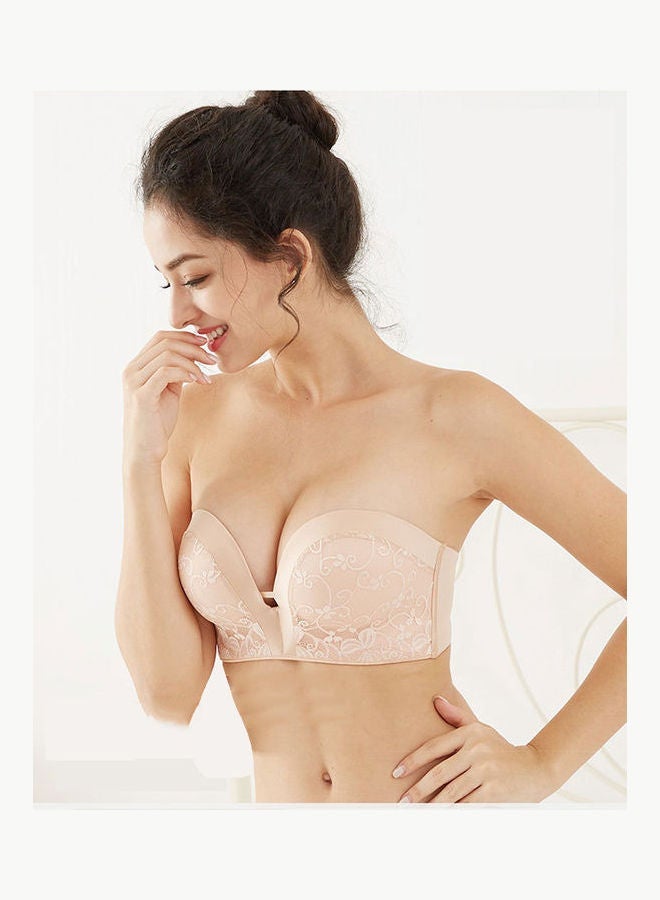 NIBEMINENT Anti Slip Strapless Bra Beige - Image 4