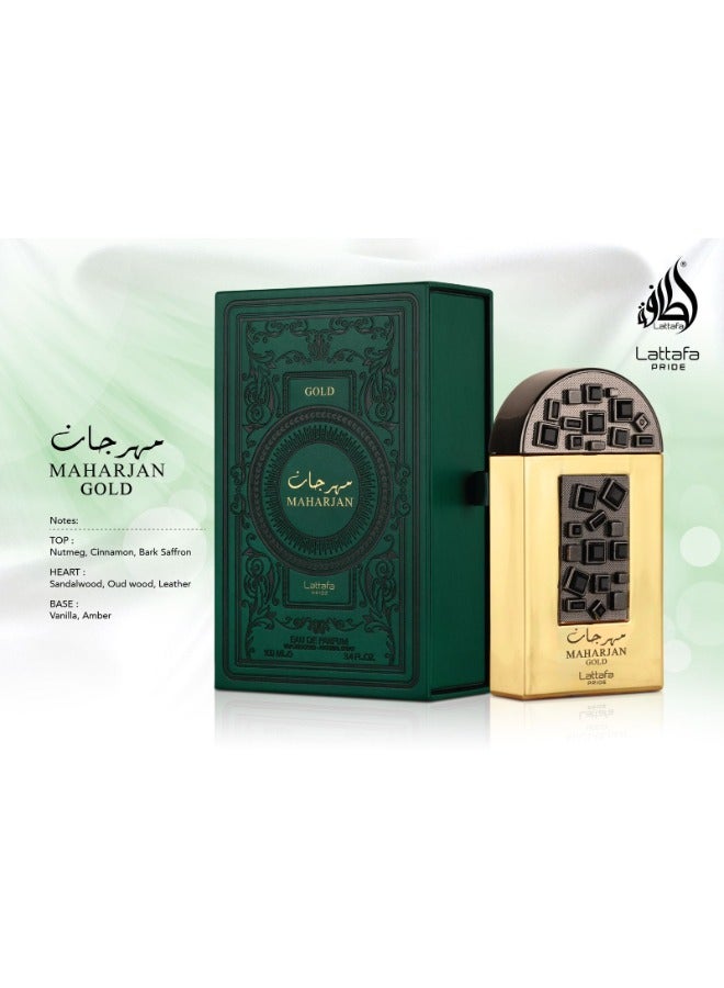 Lattafa PRIDE Maharjan Gold Eau De Parfum - 100ml | Unisex Fragrance with Amber, Floral & Spicy Notes - Image 4