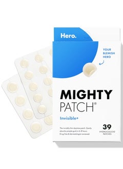 Cosmetics Invisible+ Patch - Daytime Hydrocolloid Acne Pimple Patches for Covering Zits and Blemishes, Ultra Thin Spot Stickers for Face and Skin (24 Medium and 15 Small Patches)