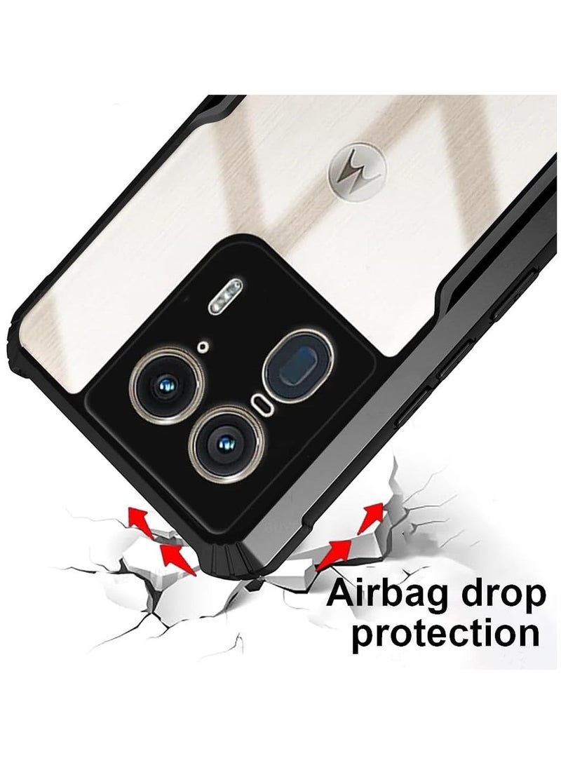 general Case Compatible with Motorola Edge 50 Ultra [Droproof] [Sweat-Proof] [Fingerprint-Proof] Shockproof TPU+PC Clear Protective Phone Case Fits Moto Edge 50 Ultra - Image 3