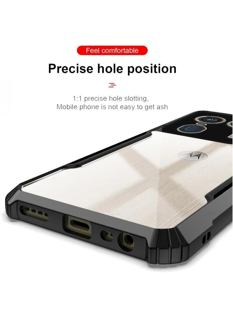 general Case Compatible with Motorola Edge 50 Ultra [Droproof] [Sweat-Proof] [Fingerprint-Proof] Shockproof TPU+PC Clear Protective Phone Case Fits Moto Edge 50 Ultra - Image 4