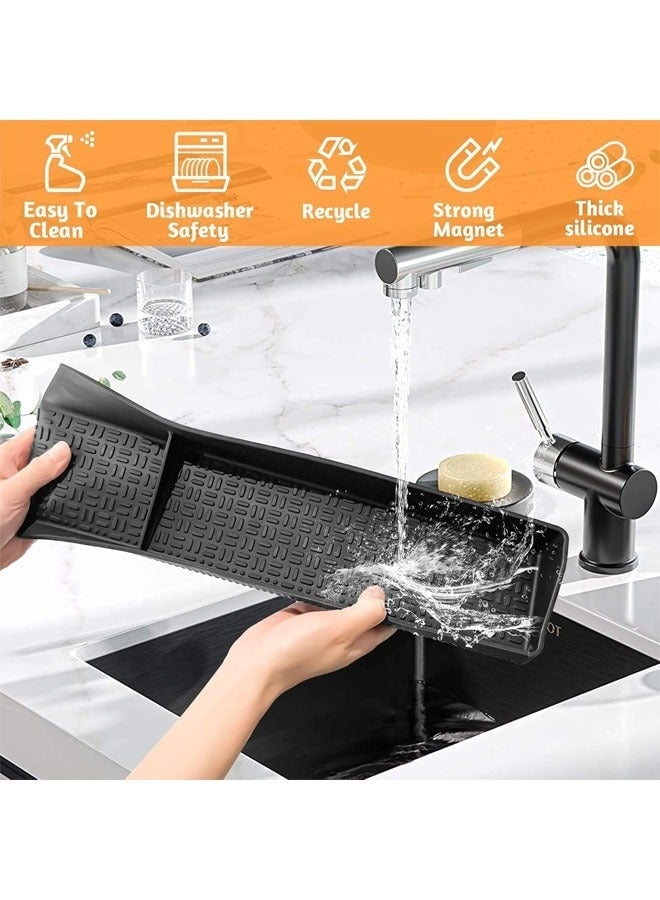 YelaJoy Silicone Stove Oven Top Shelf Magnetic for Kitchen Gadgets, Soft Flexible Strong Magnetic Heat Resistant Spice Rack, Kitchen Organizer for Over Oven Stove, 30 Inch, Black - Image 4