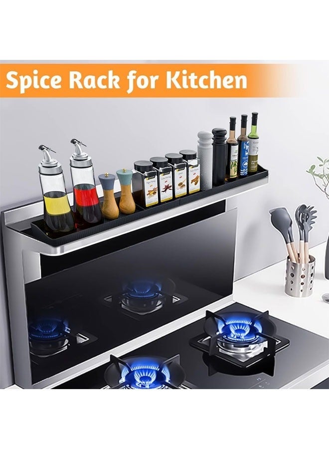 YelaJoy Silicone Stove Oven Top Shelf Magnetic for Kitchen Gadgets, Soft Flexible Strong Magnetic Heat Resistant Spice Rack, Kitchen Organizer for Over Oven Stove, 30 Inch, Black - Image 5