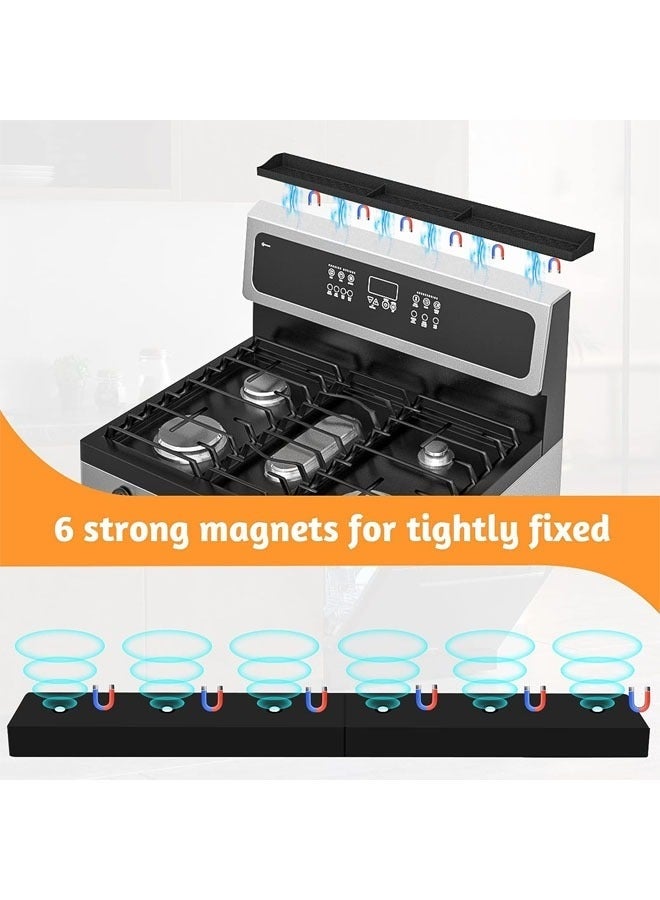 YelaJoy Silicone Stove Oven Top Shelf Magnetic for Kitchen Gadgets, Soft Flexible Strong Magnetic Heat Resistant Spice Rack, Kitchen Organizer for Over Oven Stove, 30 Inch, Black - Image 2